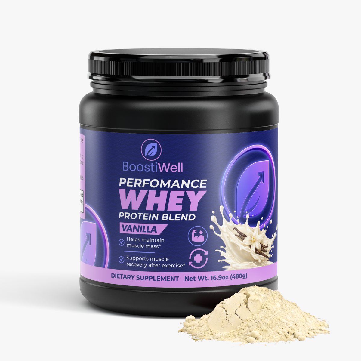 Performance Whey Protein Blend (Vanilla) - Boostiwell
