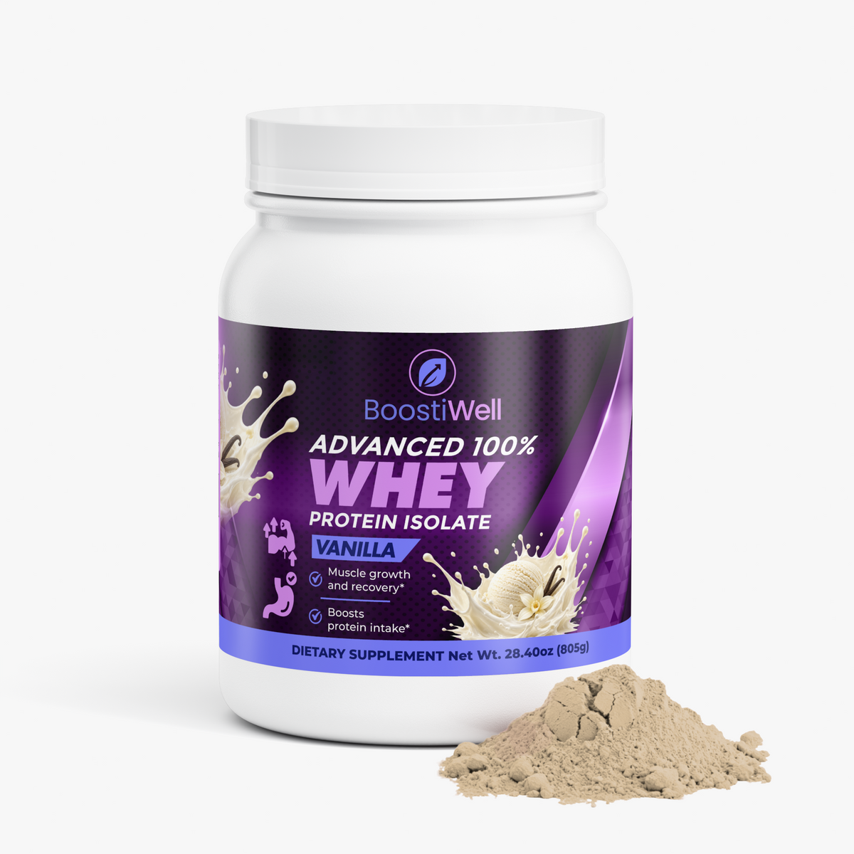 Advanced 100% Whey Protein Isolate (Vanilla) - Boostiwell